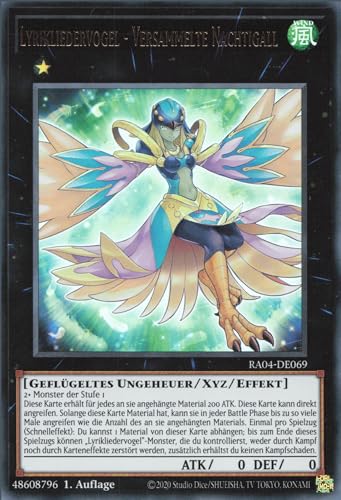 Lyrikliedervogel - Versammelte Nachtigall (V.2) RA04-DE069 Ultra Rare Deutsch Boosterfrisch 1. Auflage - Quarter Century Stampede - mit ReCollectibles-Versandschutz - für Yu-Gi-Oh!