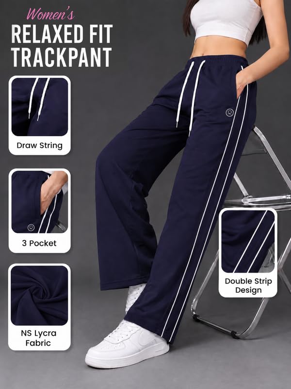 Image of CHKOKKO Track Pants for Woman Workout Botton Wear Relaxed Fit Lightweight Quick Dry Sports Trousers for Woman Stylish Gym, Yoga and Travel Casual Lower