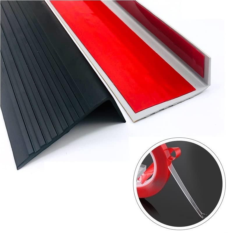 Miniatura 3 de Protector de borde de escalera, borde de nariz de escalera, en forma de L, protector de banda de rodadura de goma de vinilo de 36 pulgadas,