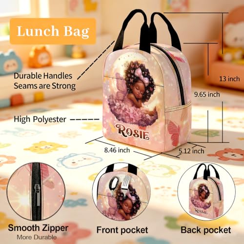 Image of Custom Girls Backpacks Personalized Backpack for Kids Back to School Set | Kid Customized Toddler Girl Backpack with Lunch Bag Book Bag Kindergarten Prek Preschool Gifts Shiny Little Girl