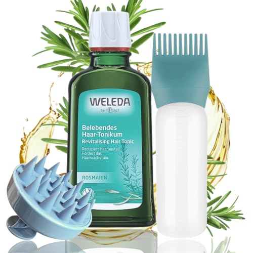 Haarwurzel Applikator 170ml kompatibel mit WELEDA Bio Rosmarin Naturkosmetik Haarwasser Tonikum mit Rosmarinöl vermeidet Haarausfall & fördert das Haarwachstum. Haarpflege gegen haarausfall (100 ml)