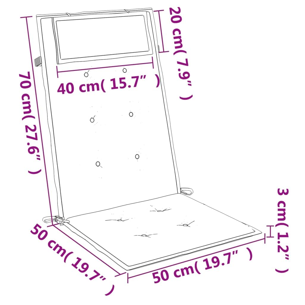 ZEYUAN Cojines de Silla Respaldo Alto 4 uds Tela Oxford Color Crema, Cojines para Butacas De Jardin, Cojines Sillas Cocina, Cojines para Sillas De Terraza, Cojin Silla Exterior