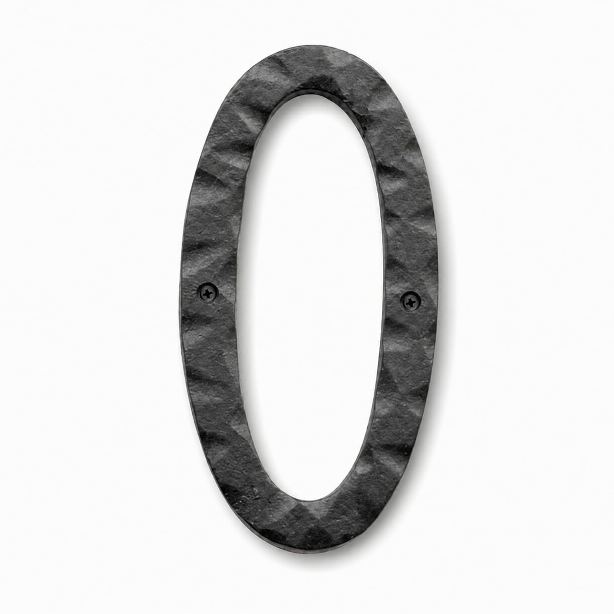 NACH House Numbers for Outside, 8 inch Black Address Numbers for House - Number 0 - Rustic Numbers for Outside with Mounting Hardware
