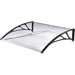 Techo Sandwich Blanco Marquesina para Puertas Ventanas Toldo para techo, puerta, ventana, toldo, protección contra la lluvia, tablero de policarbonato, puerta delantera, cubierta para patio, resistente a la lluvia y agua