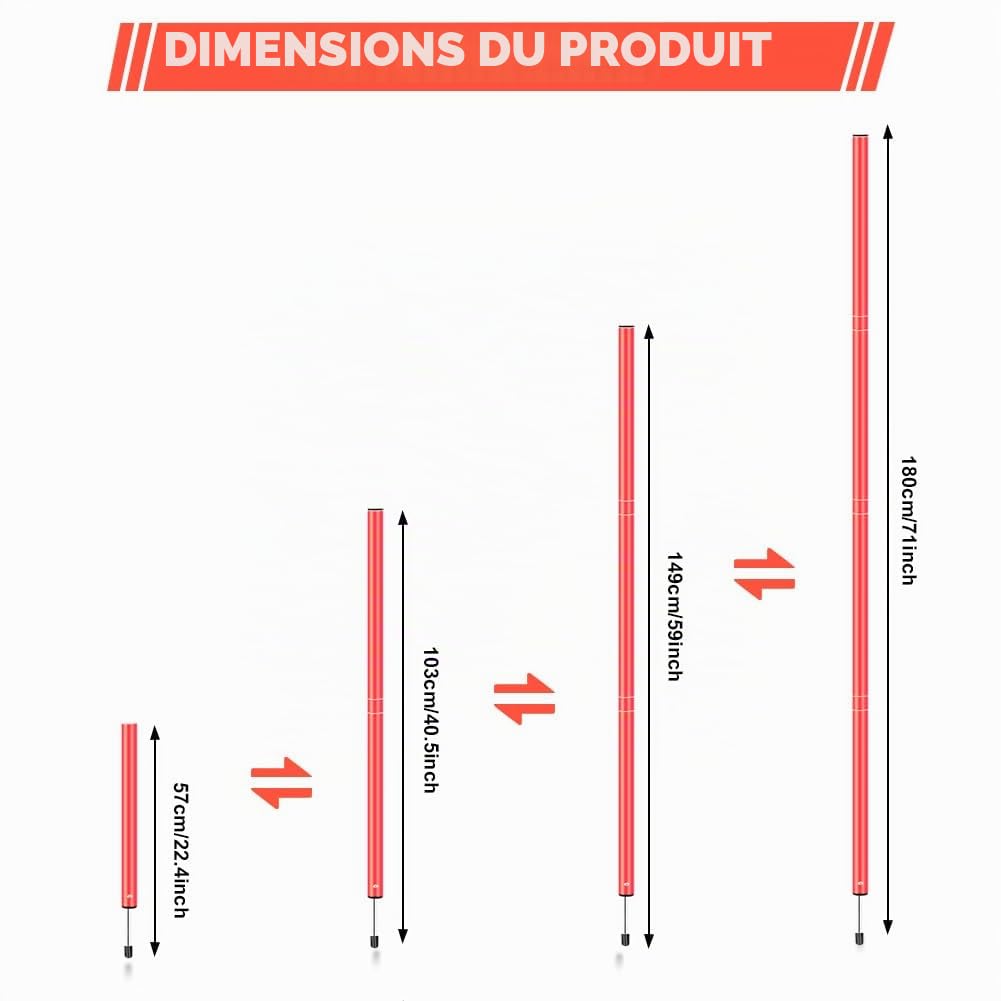Kit d'obstacles L'agilité pour Enfants et Adolescents（Orange） | Accessoires D'entraînement de Football,Livrés 6 Barres D'obstacles, Échelle D'agilité, Cônes,Corde À Sauter,Rangement