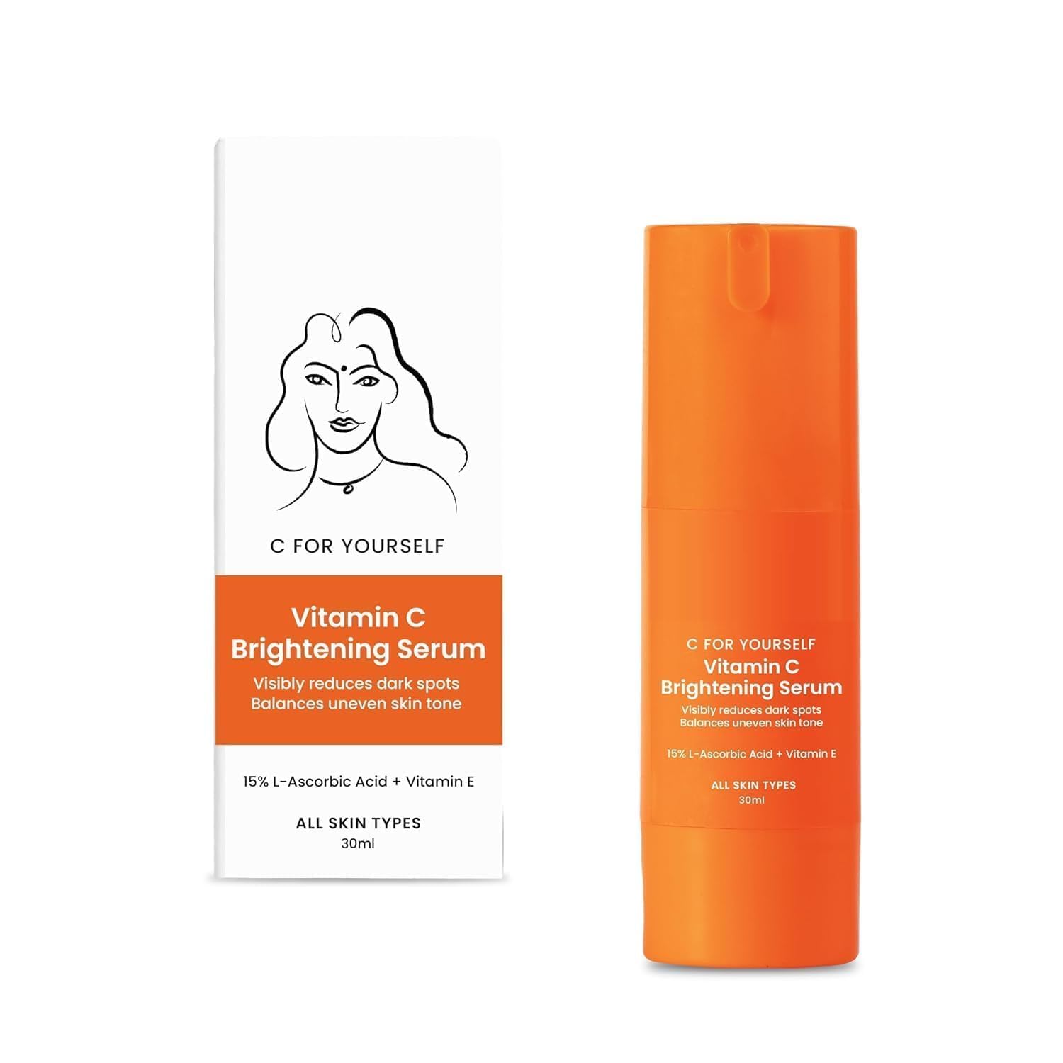 15% Vitamin C Face Seru.m for Glowing Ski.n | Purest Vitamin C (L-Ascorbic Acid) with Vitamin E|Moisturizing Seru.m for Sensitive Ski.n|All Skin Types|Face Serum for Men&Women|30 ml