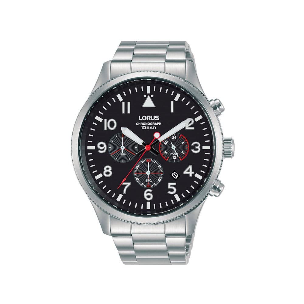 Lorus Herren-Uhr Chronograph Quarz Edelstahl mit Metallband RT363JX9