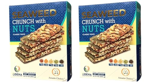 Image of 2 Packs - Seaweed Crunch with Nuts - Rong Bien Don Ket Hop Cac Loai Dau - 10 Oz per Box with 2 Boxes per Order
