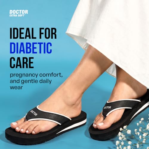 Image of DOCTOR EXTRA SOFT Care Diabetic Orthopedic Pregnancy Flat Super Comfort Dr Flipflops and House Slippers For Women's and Girl's