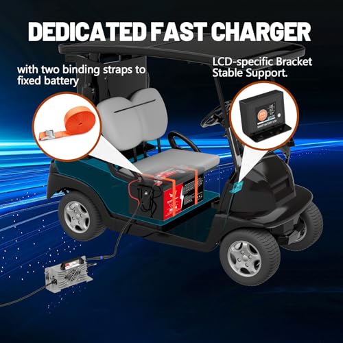 Image of 36V 100Ah Golf Cart Lithium LiFePO4 Battery with Charger and 200A BMS Grade A Cells Deep Cycle Rechargeable Battery,10000+ Cycles,Perfect for Golf Cart,Off Grid Applications (36V 100Ah+Chr)