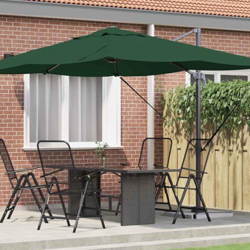 Sombrilla de jardín giratoria 360° con manivela para proteger toda la terraza 2