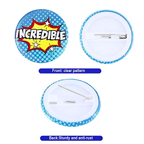 WILLBOND 96 Pieces Recognition Pins Mini Button Pins Button Badge Encouraging Recognition Buttons Positive Badges Hero Buttons for Party Supplies, 8 Styles