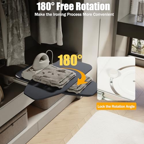 Planche à repasser pliable compacte rotative en métal gris - 5