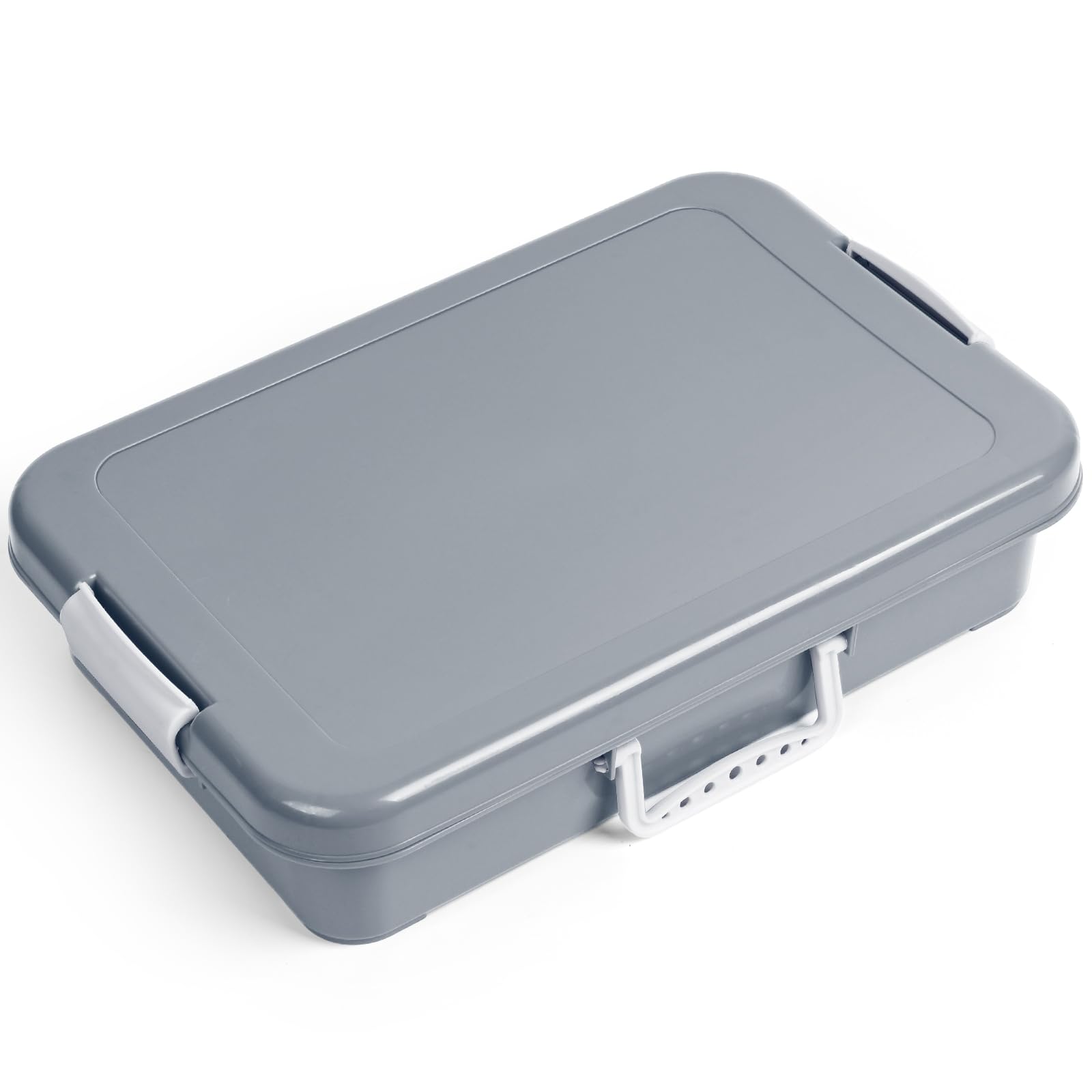 Plastic Activity Tray with lid for Slime, Beads, Sand and Sensory Toys – 15 Inches (Gray)