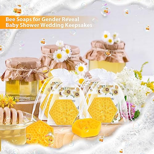 demissle 50 set bee themed baby shower favors including honeycomb soap with thank you card gift bags honey soap gift for guest gender reveal party decorations baby shower game prizes