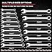 30-Piece Combination Wrench Set - Open End Wrench Set with Organizer Professional 12 Point Wrench Kit Tool for Mechanic Garages Workshops 1/4'' to 1'' & 8-22mm