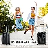 SA Products Cabin Suitcase - Hardshell Airline-Approved Luggage Bag for Travel - Cabin Bag with Inner Pockets, Extendable Top Handle, Side Handle, 4 Spinner Wheels, Lock - 55x22x38cm, 35L, Black - Image 6
