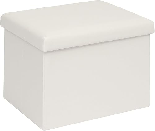 Miniatura 16 de B FSOBEIIALEO - Otomano plegable de piel sintética con almacenamiento Gris,Negro -,Negro 16.5"x12.6"x12.6",Azul,Marrón,Gris