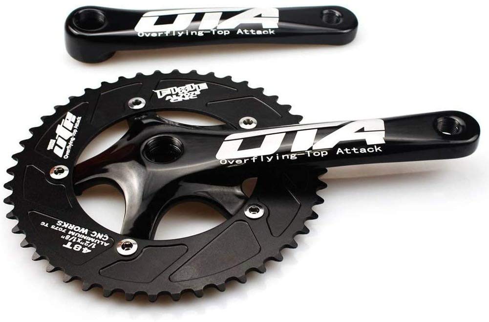 Manivelles Vélo Fixie OTA 48T - Alliage Alu 170mm - Occasion Bon état - Pour Piste/route