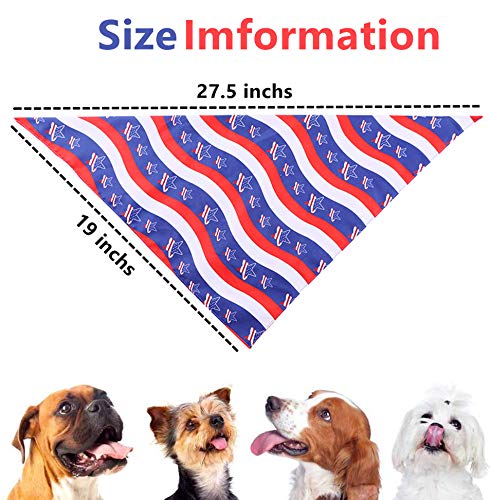 Yunison 5 Packs 4Th Of July Dog Bandanas Reversible Scarfts American Flag Independence Day Fireworks Pet Triangle Scarfs, Cat Bandanas For Small Medium Large Pets #TOP2