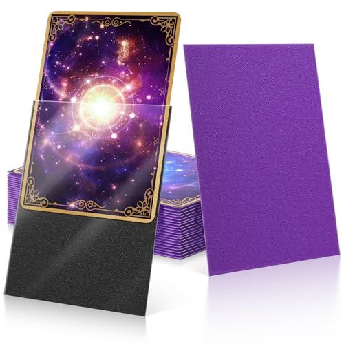 100 Pack Card Sleeves, Matte Dual Penny Trading Card Sleeves, Non-Transparent Back Soft Card Protector Sleeves for Sports, TCG, MTG and Standard Cards(Purple)