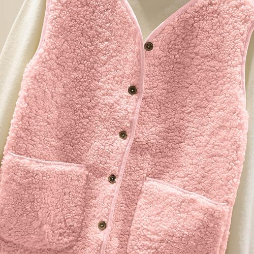 Chaleco de forro polar para mujer con diseño mullido y botones 3
