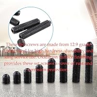 Pack von 200 Stück M3 Kohlenstoffstahl Hex Madenschrauben Set Cup Punkt Madenschraube Set Maschine Verschluss Sortiment Kit – Ansicht 3