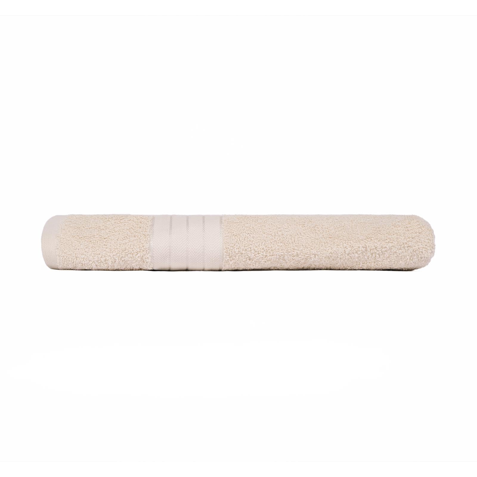 Brentfords Jumbo Bath Sheet for Bathroom, Ultra Soft 100% Cotton Highly Absorbent Quick Dry Luxury Hotel Quality Beige Extra Large Bath Sheet for Beach Home Essentials 1 Piece, 90x150cm — image 1