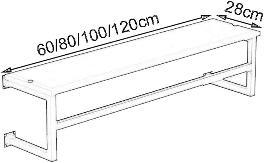 Iron Floating Shelf with Hanging Rod,Wall Mounted Clothing Display Rack,Garment Rack,Coat Rack with Shelf (Color : Gold, Size : 80 * 28cm)