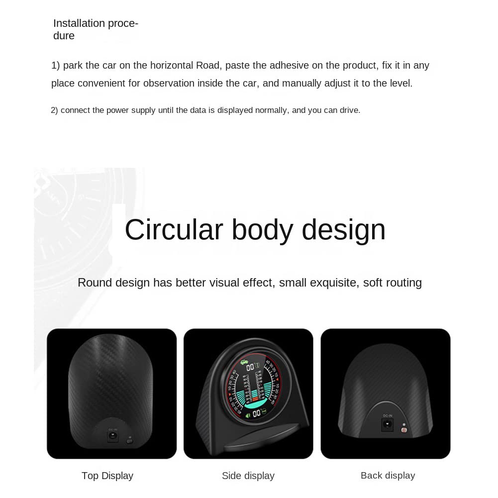 VENOAL X94 Car HUD Inclinometro Digitale Accessorio 4X4GPS Off-Road Auto Pitch Roll Angle Smart Slope Meter