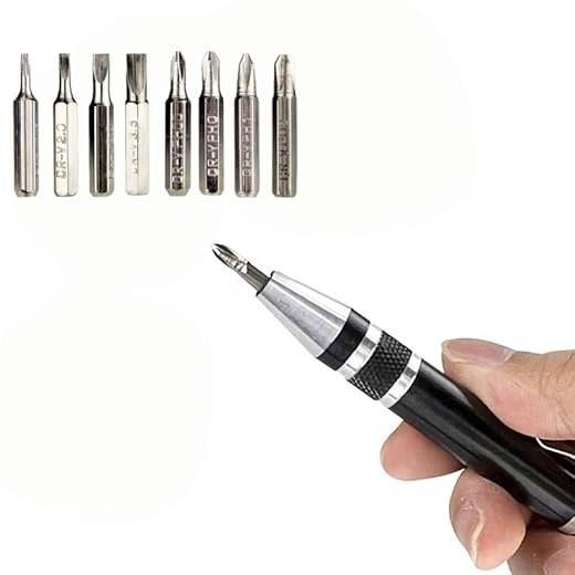 8PCS 8 in 1 Screwdriver,Portable Multi Purpose Screwdriver Set for Outdoor and Daily Repair Tools, Red