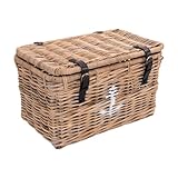 rattan truhen weiß Naturbelassenes Rattan Vintage Line Korbtruhe Anker L Korb Rattan Rattankorb Naturrrattan Geflecht