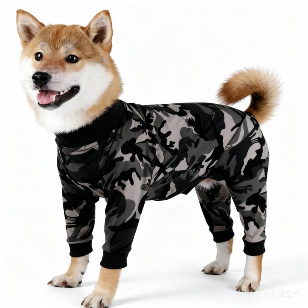 Xqpetlihai Dog Onesie Surgery Recovery Suit for Medium Large Dogs Recovery Shirt for Abdominal Wounds or Skin Diseases Bodysuit Dogs Pajamas (XS,C)