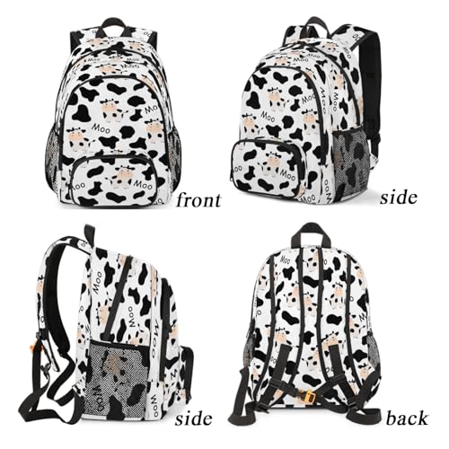 School Backpack for Boys Girls - Bookbag for Middle Elementary College Gym Travel, School Bag Rucksack Casual Daypack Computer Laptop Backpack for Women Men (Cute Cows Animal)4