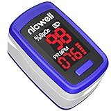 Pulse Oximeter Fingertip, Blood Saturation Oxygen Monitor for Heart Rate PR and SpO2 Levels, Portable Finger Pulse Oximeter with Lanyard, Large LED Display, Fast Accurate Reading