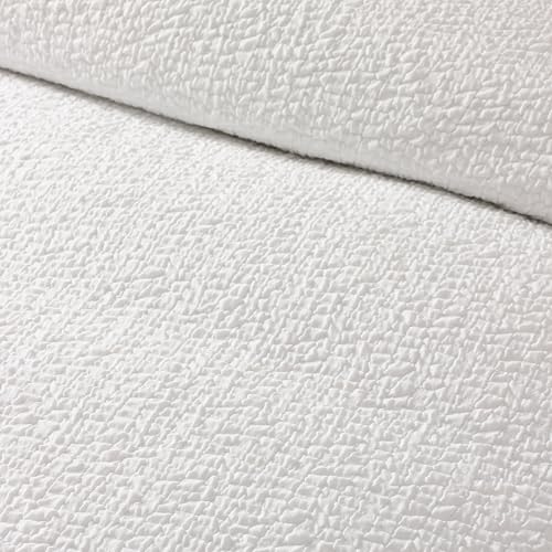 Parure de lit simple seersucker blanc sans repassage texture gaufrée - 4
