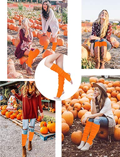 Image of v28 Women Warm Leg Warmers 80s Retro Party Costume Knit Ballet Neon Long Socks