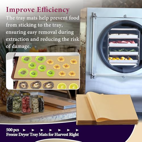 500 Packs Freeze Dryer Tray Mats For Harvest Right Freeze Dryer Accessories for Small Trays, Parchment Sheets, Freeze Dryer Tray Mats for Harvest Right