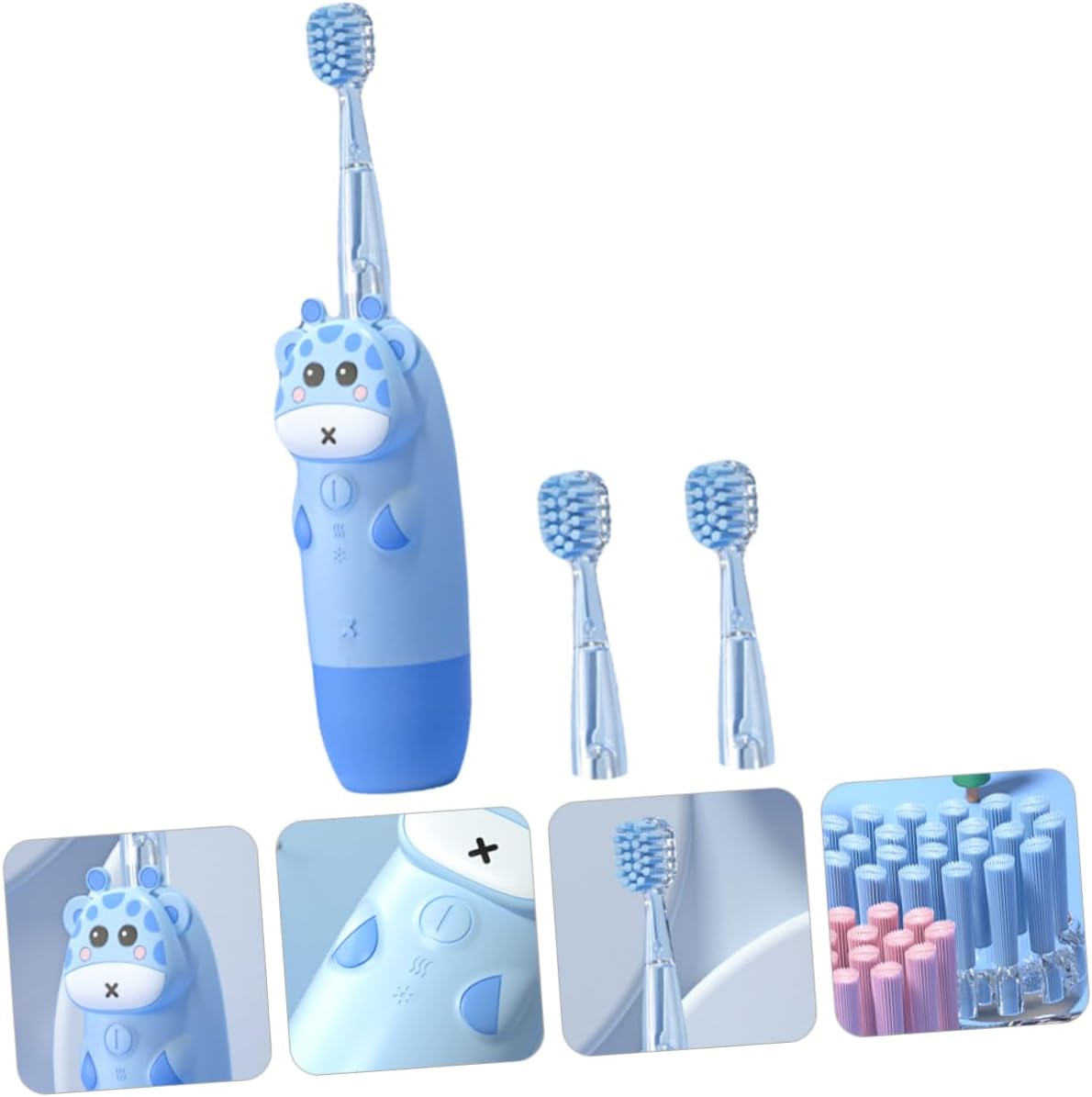 Electric Toothbrush Sonic Tooth Brush with Soft Bristles Non Slip Handle Colorful Light for Ages Brush Heads No Battery Included