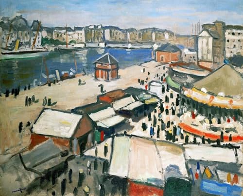 Tableau moderne Albert Marquet fête foraine peinture huile sur toile 60x90cm