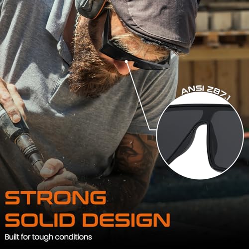 SODQW Z87 Sunglasses for Men Polarized Big Wide Square Z87.1 Glasses UV400 Wrap Around Protection Sun Glasses3