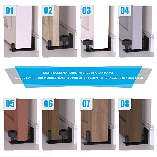 Yefu 8 In 1 Sliding Barn Door Floor Guides, Barn Door Guide For Bottom Adjustable Roller And Wall Mount System #TOP2