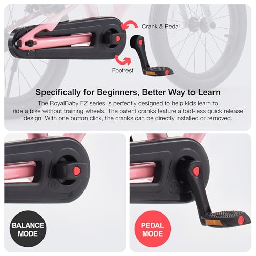 Image of RoyalBaby EZ-Shark Ultra-Light 16 Inch Kids Bike Beginners Learning Bicycle Lightweight Alloy Boys Girls Ages 4+ Years, Pink