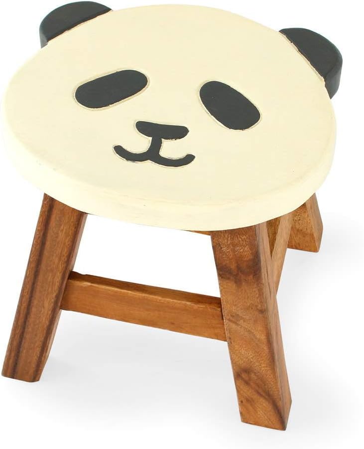Tomo Corporation Panda Stool, W 10.8 x H 1.0-10.2 inches (25 x 22 x 25-26 cm), Load Capacity Up to 220.5 lbs (100 kg)