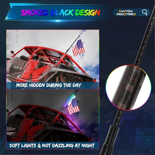 image for SWATOW INDUSTRIES 2FT Whip Light for Side by Side RGB LED Whips Flag P