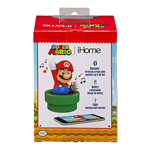 ekids Super Mario Bluetooth Speaker, Wireless Speaker with Rechargeable Battery and USB Charging Cable