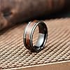 King Will NATURE 8mm Black Titanium Ring with Wood Inlay Wedding Band Ring for Men Real Comfort Fit 9.5 #1