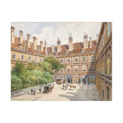 Hof der Stallburg Courtyard Scene Watercolor by Erwin Pendl 14 x 11 inches