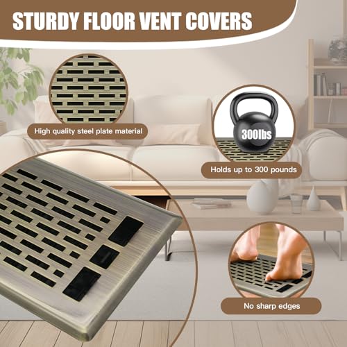 4x10 Inches Decorative Floor Register Vent Cover, Bronze Color, Slot by JATOHOME - Used condition - Image 3