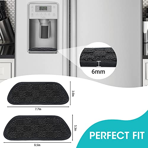 4 Pcs Refrigerator Water Drip Catcher, Fridge Absorbent Mat Water Drip Tray Splash Guard Pads Catcher for Whirlpool,Samsung Refrigerator Water Drip Pan &Ice Dispenser Accessories-Rectangular,Black - Thumbnail 2